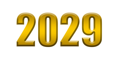 The year 2029 in golden typography. The numbers are bold and have a slight metallic effect, suggesting importance or celebration. A simple yet eye-catching design.