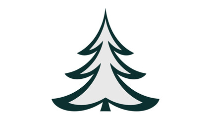 Evergreen Simplicity: A minimalistic representation of an evergreen tree. Clean lines and simple color palette to convey the essence of nature and design aesthetic.