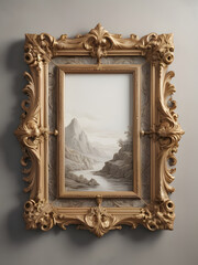 carved wooden picture frame with vintage style 