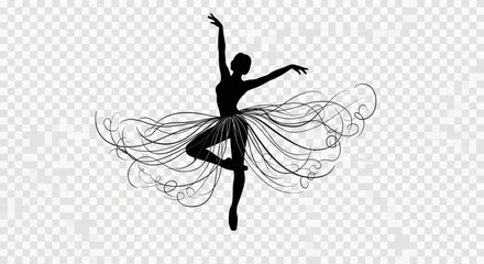 Elegant ballet dancer silhouette showcasing grace and poise with flowing tutu