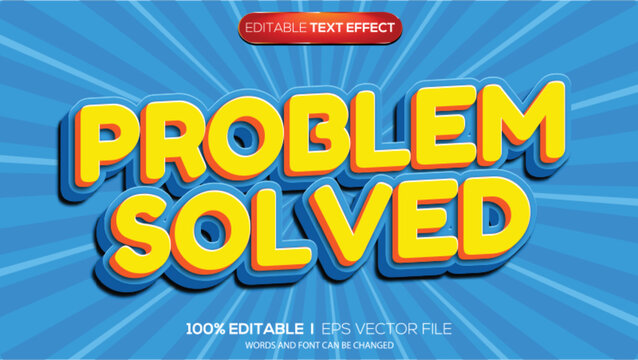 3D text effect problem solved theme