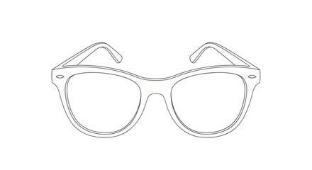 Fototapeta premium Minimalistic line drawing of fashionable sunglasses with a sleek design
