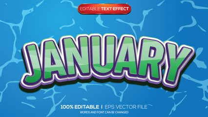 3D text effect January theme