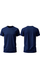 Navy shirt front and back views on black
