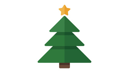 Festive Evergreen: A vibrant green Christmas tree, adorned with a golden star, a symbol of seasonal cheer. It stands as a beacon of holiday spirit.