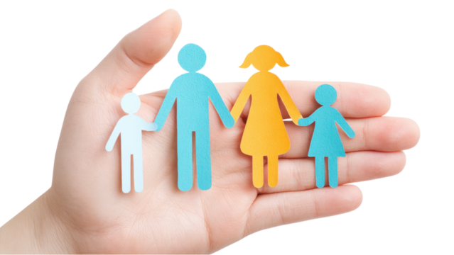 Family Paper Cutout in Hand: Love, Protection, and Support