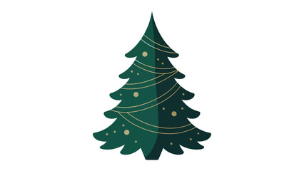 Festive Fir: A meticulously crafted illustration of a classic green Christmas tree adorned with delicate ornaments and twinkling lights, ready to evoke the warmth and joy of the holiday season.