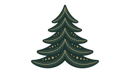 Holiday Pine: The image showcases a stylized illustration of a coniferous tree with intricate detailing, evoking the holiday spirit.