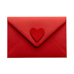 Romantic Red Envelope with Heart Isolated on White Background for Gifting Occasions