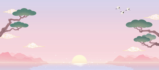 Happy New Year 2026 with Korean Traditional Landscape