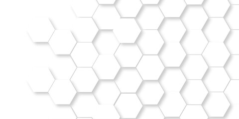 White abstract hexagonal paper background. Luxury White grid Pattern. Futuristic emboss honeycomb mosaic white background. geometric mesh cell texture. modern futuristic wallpaper.	
