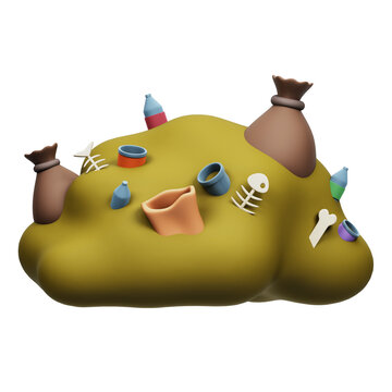 Waste Disposal 3D Rendering Icon Isolated Transparent Background
