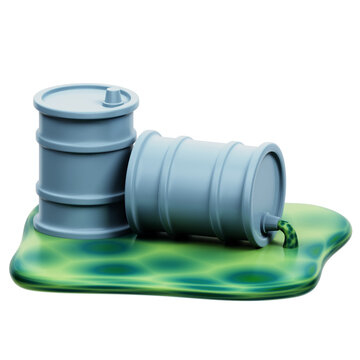 Water Pollution 3D Rendering Icon Isolated Transparent Background