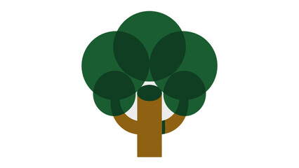 Abstract Tree in Nature's Embrace: An abstract illustration of a tree representing the beauty and simplicity of nature, a modern interpretation of a woodland motif.