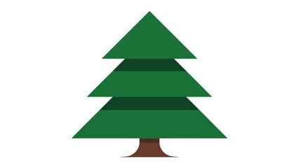 Evergreen Tree Icon: A simple evergreen tree icon is shown on isolated background. This image is suitable for a variety of designs and concepts.