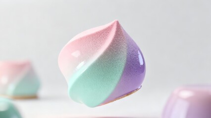 Minimalist Pastel Ombre Mousse Cake with Mirror Glaze