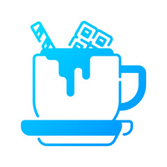 Hot chocolate icon. drink, warm, winter, cozy, cocoa, beverage, mug, sweet, comfort, dessert. Vector Icon Illustration