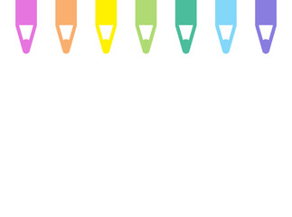 Pastel Colored Pencil Frame with Wide Blank Space