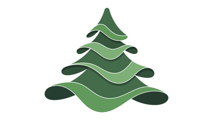 Evergreen Serenity: A stylized evergreen tree composed of layered green elements, conveying a sense of calm. The simplicity of the image evokes nature.