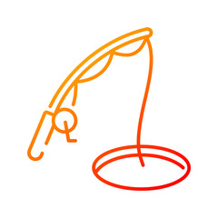 Obraz premium Ice fishing icon. winter, ice, fishing, snow, nature, lake, cold, frozen, hole, rod. Vector Icon Illustration