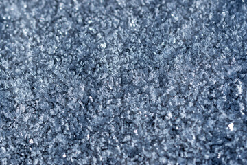 ice crystals of different shapes as a background.