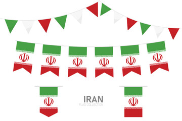iran national flag collection, Flag garlands festive bunting triangle banners and hanging flag
