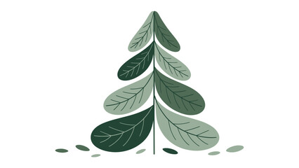 Obraz premium Evergreen Elegance: A minimalist illustration of an evergreen tree stands tall, showcasing clean lines and a modern aesthetic, perfect for conveying themes of nature and growth.
