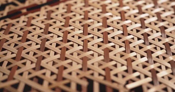 Traditional Bamboo Weaving Lattice Pattern - Heritage Craft Detail