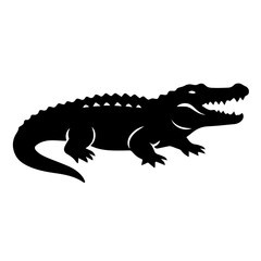 Black and White Alligator/Crocodile Illustration 