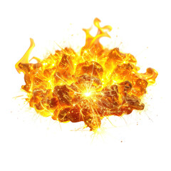Vivid explosion with bright, fiery colors against a dark background