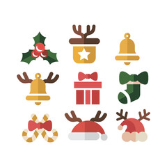 Christmas Set Vector Icon Illustrations Logo