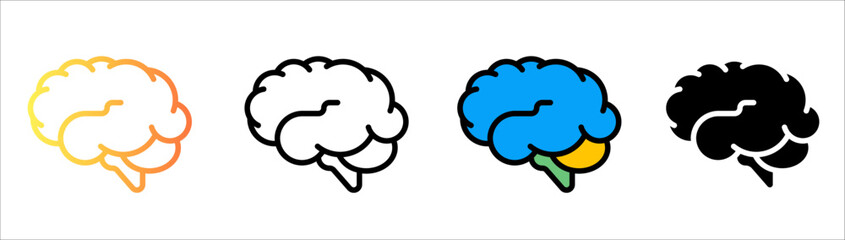 Human Brain Icon Vector Illustration