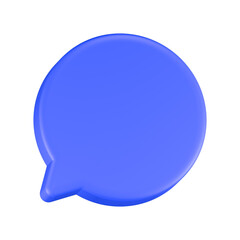 3d rendering icon blank chat blue color