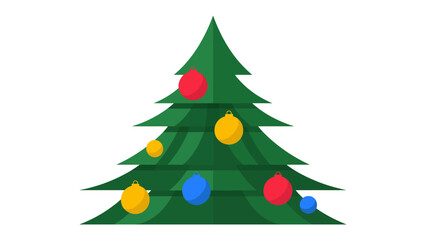 Festive Spruce Adornment: A vibrantly decorated spruce stands as a symbol of the holiday season, embellished with colorful ornaments that capture the essence of joy and celebration.