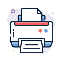 Well designed flat outline icon of printer, trendy modern vector