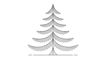 Evergreen Tree Illustration: A stylized illustration of an evergreen tree stands tall and proud, showcasing the simplicity of nature.