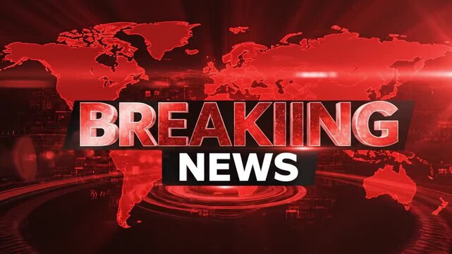 Urgent breaking news broadcast opener with world map, perfect for news channels and online streaming services for immediate attention grabbing titles