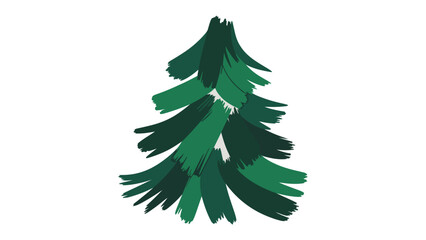 Abstract Pine: A stylized illustration of a vibrant green pine tree. The abstract design of evergreen represents simplicity.