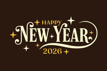 Happy new year 2026 celebration with vector design
