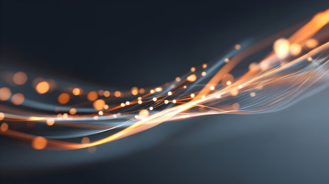 Abstract Light Trails: An artistic representation of light trails. The flowing lines and bright spots evoke a sense of motion and energy, perfect for illustrating concepts like data flow.