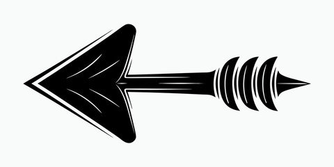  Black arrow pointing to the left on white background