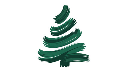 Brushstroke Christmas Tree: A vibrant and minimalist digital artwork captures the essence of the festive season, featuring a Christmas tree rendered with bold brushstrokes in varying shades of green.