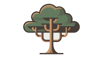 Illustrated Majestic Tree: This illustration showcases a stately tree in a stylized and elegant design. The image captures the essence of nature, with its full crown and sturdy trunk.