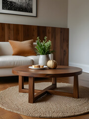 wooden table in livingroom
