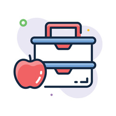 Get this amazing flat outline style icon of lunch box, tiffin box