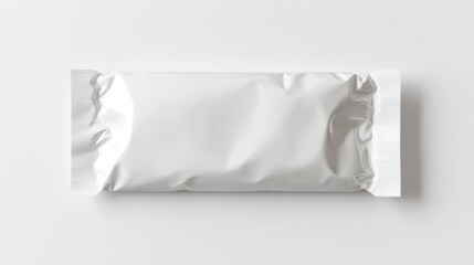 A plain white snack wrapper, shown against a white background.  It's a 3D image with a clipping path.

