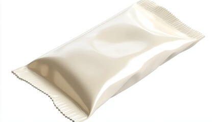 A plain white snack wrapper, shown against a white background.  It's a 3D image with a clipping path.
