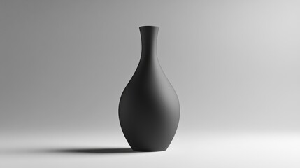A realistic-looking model of a matte ceramic bottle, showing a sample design.

