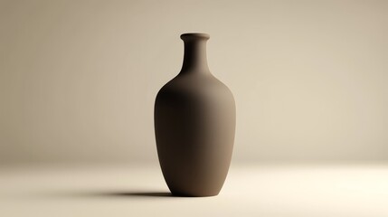 A realistic-looking model of a matte ceramic bottle, showing a sample design.
