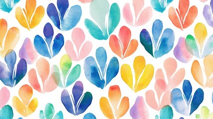 A repeating pattern of colorful watercolor washes.  Perfect for a background.
